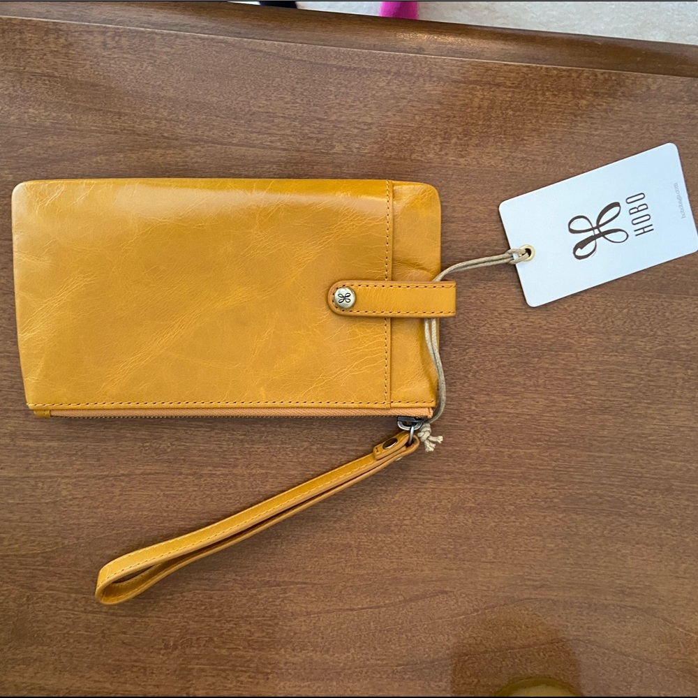 HOBO King Leather Mustard Clutch
